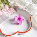 Pink and purple gradient plumeria flower hair claw clip with a resin finish - Frangipani / 4cm / Gradient Pink Purple