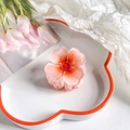 Pink heart-shaped frangipani hair clip with gradient resin petals on floral tray - Four-Leaf Clover / 4cm / Gradient Light Orange