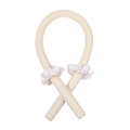 Crèmewit gebreide hittevrije krultangset met twee bijpassende satijnen scrunchies - Gebroken Wit (Staaf + 2 Scrunchies)