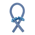 Kit bigoudis sans chaleur bleu avec tige en maille souple et deux chouchous en velours assortis - Bleu (Tige + 2 Chouchous)