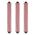 Dreiteiliges Set aus rosa Samt Heatless Hair Curler mit schwarzen Klammern für Locken - Dreierpack – Koreanisches Rosa