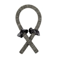 Kit bigoudis sans chaleur avec tige grise nervurée et chouchous en satin noir - Grey Green (Rod + 2 Scrunchies)