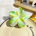 Frangipani hair claw clip with green and yellow marble effect finish for women - Yellow Green Gradient Marble Style