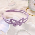 Lavender purple butterfly headband with hollow double-layer design for little girls - Shiny Butterfly Purple