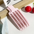 Clip per volume radici dei capelli rosa con design multi-dente su legno - Fermaglio Volumizzante a 5 Denti / Rosa Chiaro