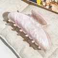 Pince à cheveux papillon à motif marbré rose et blanc pour femmes, accessoire chic - 9cm Forme Tête Carrée / Rose Ciel Étoilé