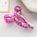 Haarklammer in Schleifenform mit rosa Marmormuster aus Acetat für modische Frisuren - Rosa-Lila