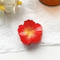 Macro detail of red translucent acrylic flower hair claw clip with gradient petal texture - 4cm Hibiscus Claw Clip - Gradient Red