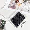 U-shaped black hairpins set with wavy design in a clear storage box for professional styling - 6cm U-Shape Black Hair Pin
