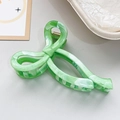 Elegant green marble texture bow hair claw clip made of premium acetate material - Fruit Green