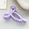 Elegant purple marble bow-shaped hair claw clip with acetate texture and metal spring - Lavender