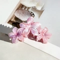 Pink and purple marble textured flower claw clip set made of premium acetate resin - Pink Purple