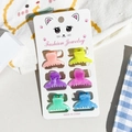 Set di 6 mini mollette per capelli in acrilico colorato con effetto marmo su carta - Piccolo / Stile Mezzaluna Marmo