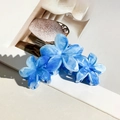 Elegant blue marble floral hair claw clip set made of premium acetate for women - Sky Blue