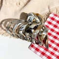Detail showing the elegant marble pattern texture on a large claw clip with metal spring - Coffee Black Marble Texture (M-2517)