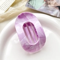 Large purple marble texture hair claw clip in a chic oval hollowed-out acetate design - 10cm Round Clip - Marble Light Purple