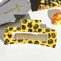 Detail of 8.5cm square Halloween claw clip with yellow pumpkin and spider web UV print - 10.5cm Uv Printed Square - Abs Off-white 04-36 / ABS