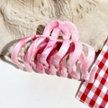 Elegant marble pink acetate hair claw clip with golden spring for women hair styling - Deep Pink Marble Texture (LM-23)