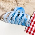 Light blue marble pattern claw clip in large size for thick hair styling - Sky Blue Marble Texture (M-01)