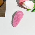 Close-up of a soft pink plush hair clip with a fluffy texture on a white surface - Plush BB Clip / Rose Pink