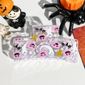 Pinza per capelli quadrata con motivi di zucca e fantasmi di Halloween su bianco - Quadrato Solido - Zucca Rosa