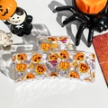 Dettaglio del fermaglio per capelli di Halloween con zucca e fantasma su sfondo festivo - Quadrato Solido - Zucca con Cappello