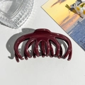 Macro detail of glossy dark red resin hair claw clip showcasing smooth finish and strong teeth - Watermelon (10.5cm) / Burgundy
