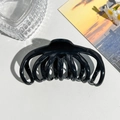 Detail of a large 14cm matte black hair claw clip on a textured white surface - Watermelon (10.5cm) / Bright Black