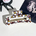 Pinza per capelli Halloween in resina bianca con motivi di fantasmi, zucche e BOO - Base Bianco Sporco Fantasma Zucca Slogan BOO (004-06) / Medio (8,5 cm)