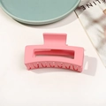 Pince à cheveux carrée rose mat pour femme en plastique dépoli durable - Rose Rouge Dépoli
