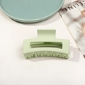 Pince à cheveux carrée de 8,5 cm vert clair avec finition mate pour coiffures élégantes - Vert Sauge Mat