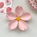 Close-up of pink cherry blossom magnetic clip with matte finish on textured surface - Single Layer - Cherry Blossom Pink