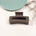Pince à cheveux carrée mate marron de 8,5 cm avec finition antidérapante pour coiffure - Brun Foncé Mat