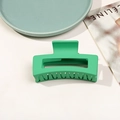 Pince à cheveux rectangulaire 8,5 cm vert clair mat, accessoire de mode élégant - Vert Herbe Mat