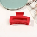 Pince à cheveux carrée rouge mat de 8,5 cm pour la coiffure des cheveux épais - Rouge Mat