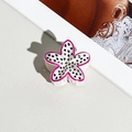 Pitaya style floral hair claw clip with pink edges and black spotted pattern - Dragon Fruit Style (162-2) / 4cm Single Piece