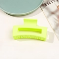 Pince à cheveux carrée de 8,5cm vert néon, fini mat pour coiffure élégante - Jaune Néon Dépoli