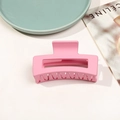 Pince à cheveux carrée mate rose avec un design rectangulaire de 8,5 cm - Vieux Rose Mat