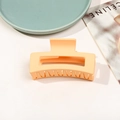Pince à cheveux rectangulaire ajourée orange crème mat pour cheveux épais - Jaune Orangé Dépoli
