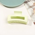 Pince à cheveux rectangulaire vert menthe mat pour coiffure au style minimaliste - Matte Pale Green
