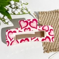 Pince à cheveux rectangulaire blanche ornée de motifs de cœurs rouges et roses - Cœur Rose Blanc (Carré Imprimé UV 10.5 - ABS Blanc Cassé 158-3)