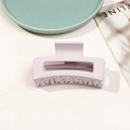 Pince à cheveux carrée mate lavande de 8,5 cm pour coiffures élégantes - Violet Taro Mat