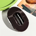 Large dark coffee oval shark clip with a glossy finish for elegant hair styling - UV Solid Dark Brown Oval