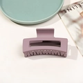 Pince à cheveux carrée 8,5 cm mauve mat avec design creux pour coiffures élégantes - Gris Violet Mat