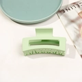 Pince à cheveux carrée mate de 8,5 cm vert menthe avec design ajouré pour la coiffure - Vert Clair Mat