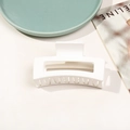 Pince à cheveux carrée blanc mat de 8,5cm au design ajouré pour un style élégant - Blanc Mat
