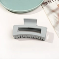 Pince à cheveux carrée bleu gris clair mat avec design rectangulaire ajouré pour femme - Matte Mist Gray