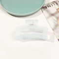 Pince à cheveux carrée 8,5 cm bleu clair mat avec une finition translucide - Bleu Clair Mat