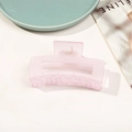 Pince à cheveux carrée rose pâle avec finition mate et cadre évidé pour femmes élégantes - Matte Light Purple