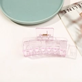Pince à cheveux carrée rose transparente de 8,5 cm avec texture gelée mate élégante - Violet Transparent